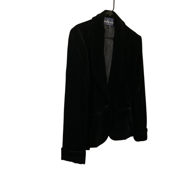Ralph Lauren Black Velvet Blazer Jacket Women’s Size 10 - Picture 6 of 10